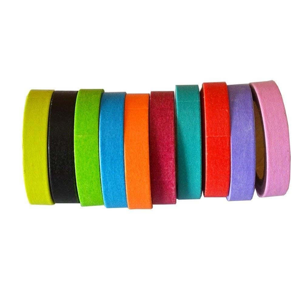 Lychee Craft 10 Rolls Mini Rainbow Candy Color Washi Tape DIY Sticker