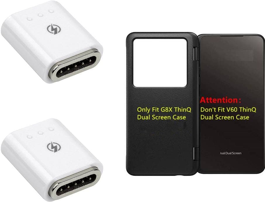 For LG 2PCS Only Fit G8X Dula Screen Case Charging Adapter (No Fit V60 Dual Screen) Replacement G8X ThinQ,V50S ThinQ 5G Dual Screen Magnetic Adapter (2PCS)