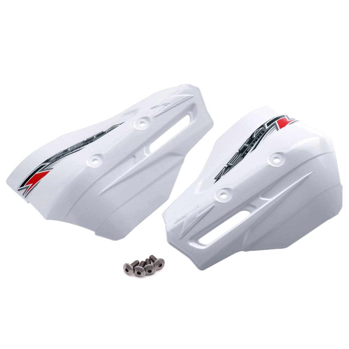 Zeta XC Pro WHITE Hand Shields (Pair) for Armor Handguards, Medium, Silver