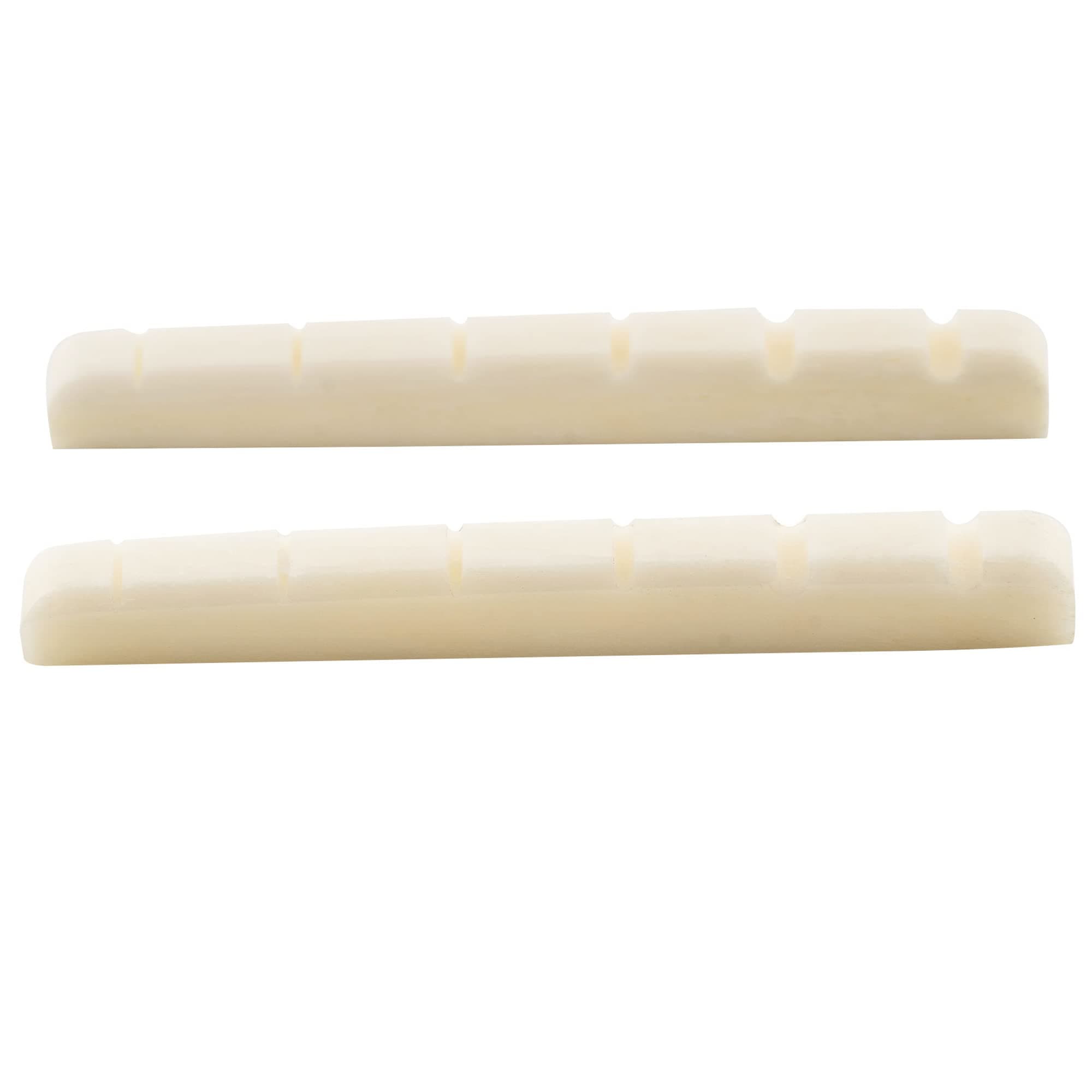 42mm Bone Slotted Electric Guitar Nut Flat Bottom for 6 String Fender Strat Tele, 42x3.5x4.5mm (2 Pieces)