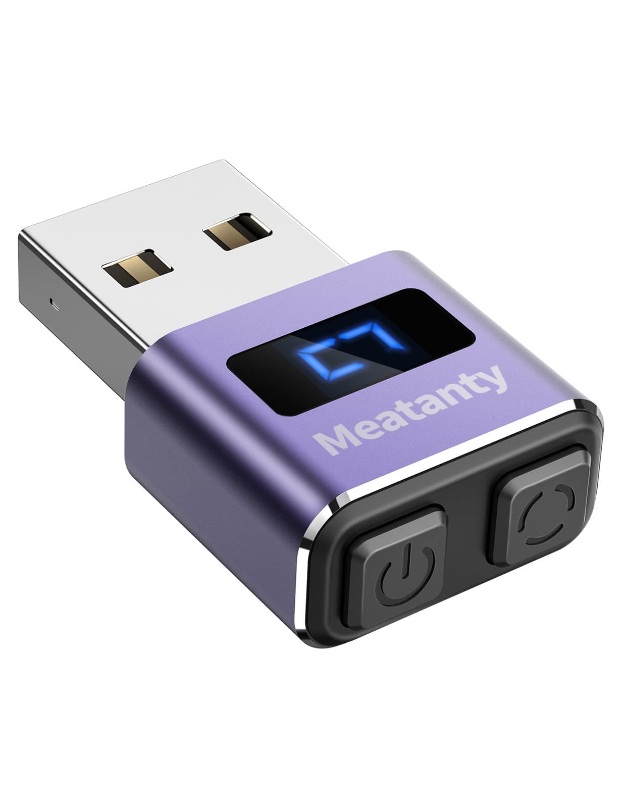 Meatanty Metal Tiny Mouse Jiggler, USB Mouse Mover Undetectable, Automatic Wiggler with Screen, 3 Modes Mouse Moving Device, Giggler Shaker Juggler Keep Computer Laptop Awake Office Remote Work-Purple