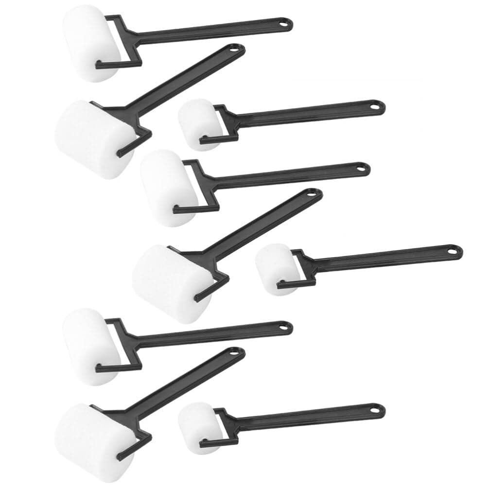 Painting Roller Brush 9pcs Foam Paint Rollers, 7.07 * 3 & 7.08 * 3 & 5.91 * 3 Paint Rollers, Roller Painting Sponge for Paint Supply Art Craft Painting Tool Paint Rolling Brush