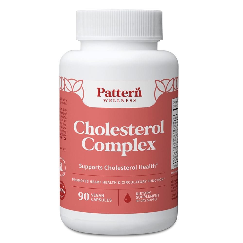 Pattern Wellness Cholesterol Complex Supplement – Supports Overall Well-Being – 3rd Party Lab Tested – 90 Vegan Capsules
