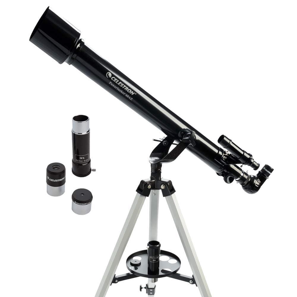 PowerSeeker 60AZ Refractor Telescope, Black