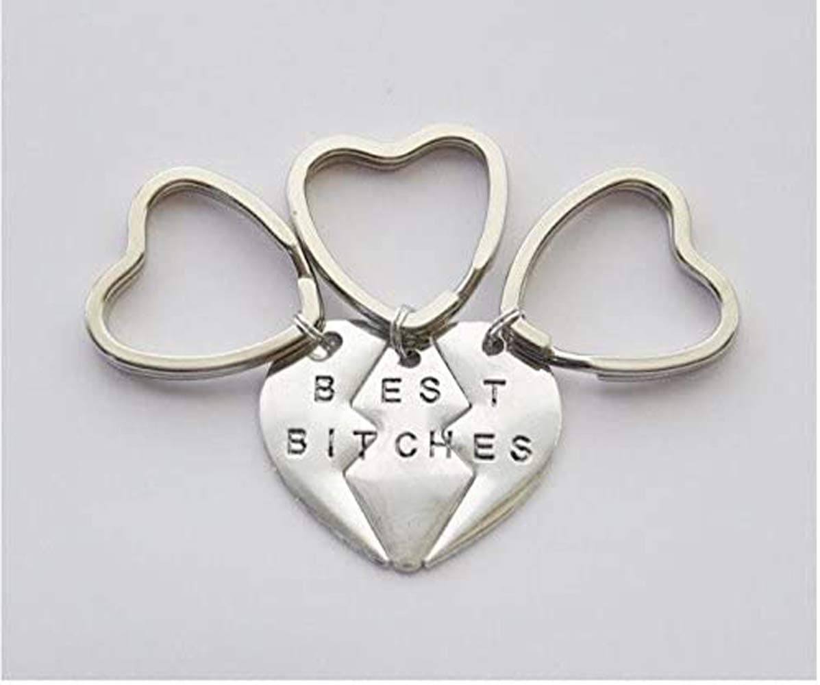 LAWNPGBitch Key Ring 3 Best Bitches Key Rings 3 Bitch Keychains Three Best Bitches Keychains 3 Best Bitches Key Ring Set 3 BFF Keychains BFF Gifts