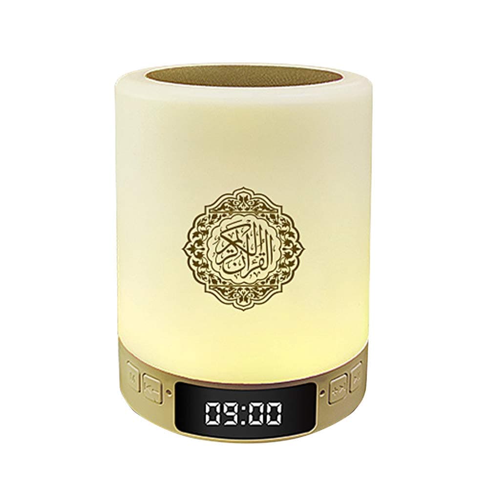 Quran Bluetooth Speaker Table Lamp, Islamic Theme, White with Navy Blue, LED, Touch & Remote Control, Energy Efficient, Indoor Use