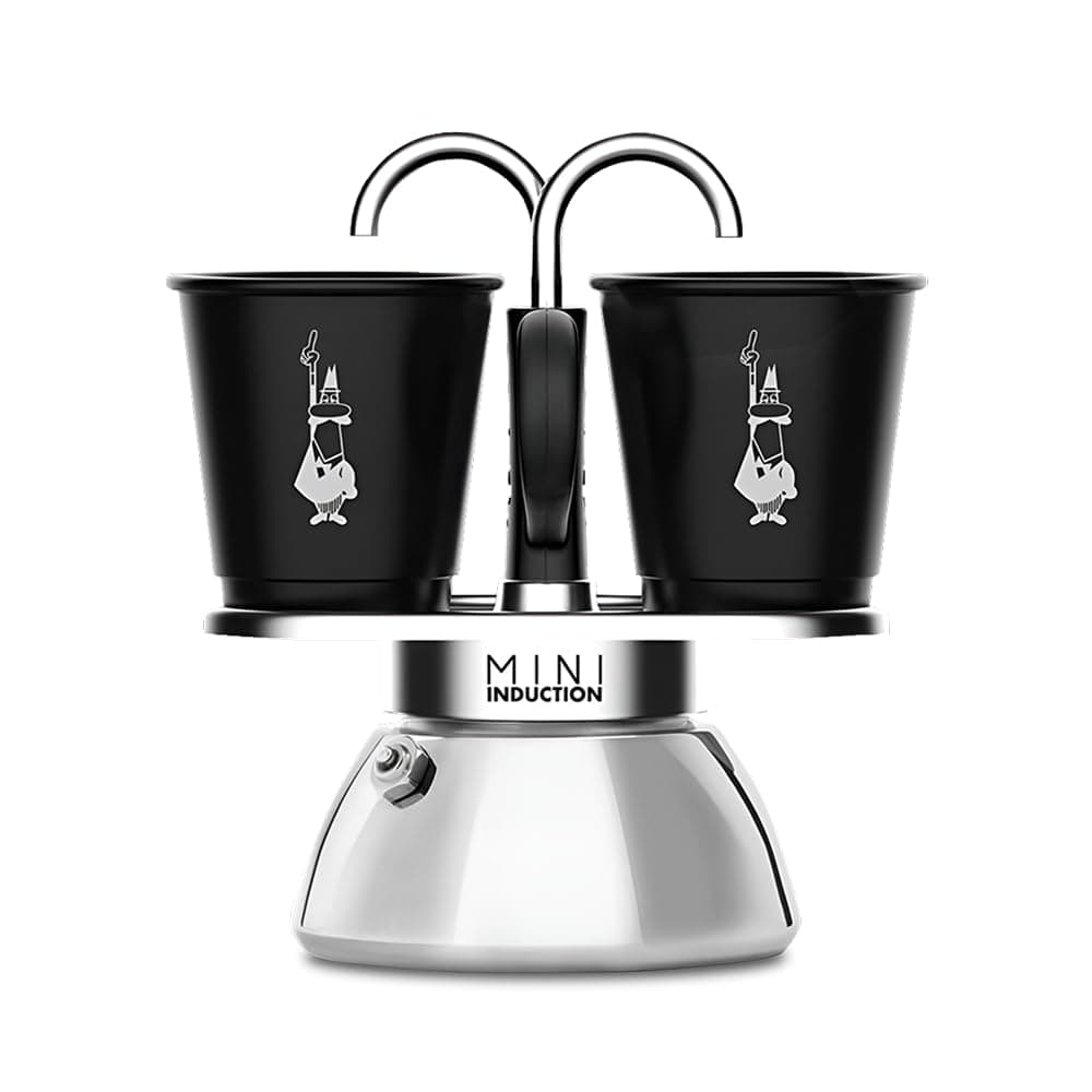 Bialetti Mini Express Induction Stovetop Coffee Maker – Silver 2-Cup Espresso Pot, Induction & Stovetop Compatible, Durable Coffee Maker with Ergonomic Handle for Home & Office Brewing