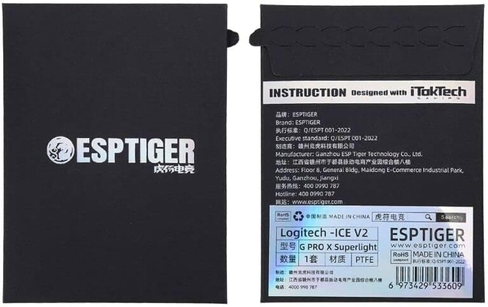 ESPTIGER - G Pro X Superlight - Gaming Mouse - White - USB - 3 Buttons - Modern Design - Logo - Smoother Glide