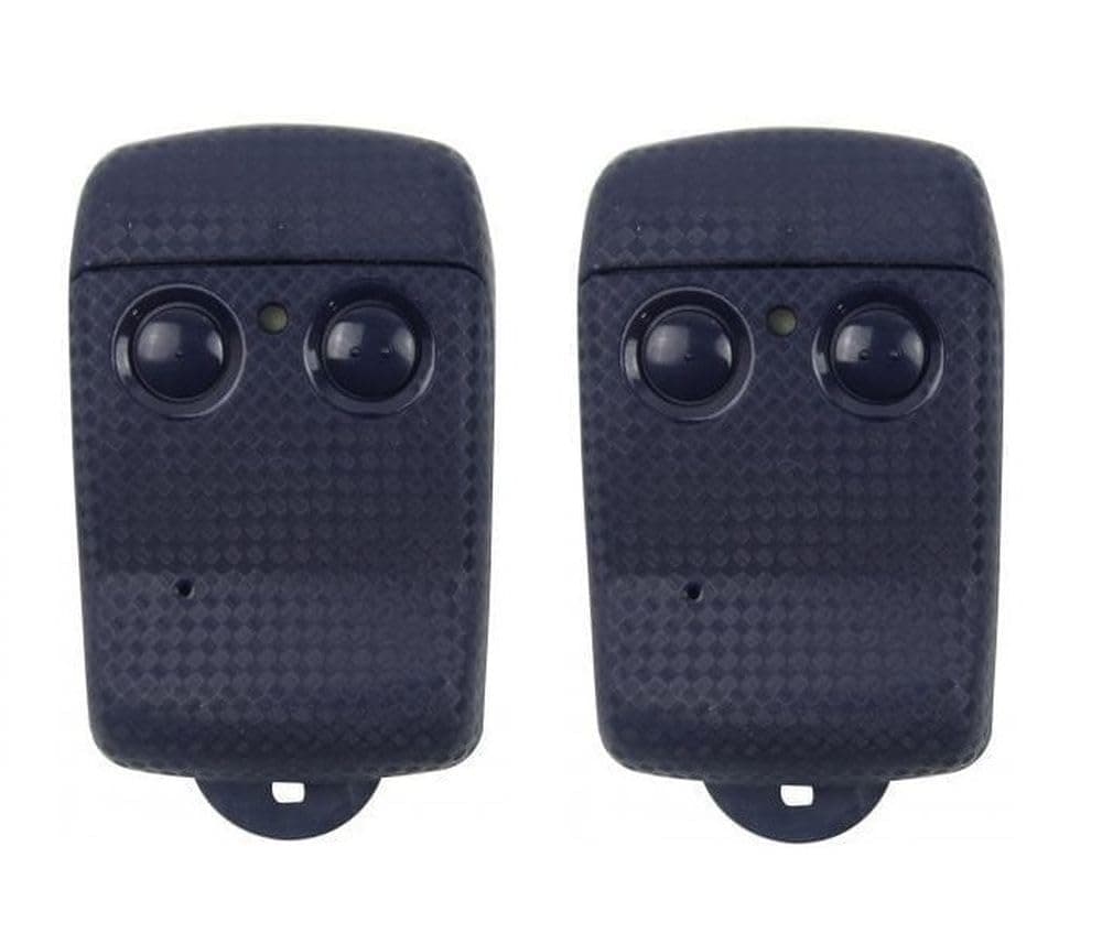 2 x Allmatic B.RO2WN brown remote control, 433 Mhz, rolling code 2 commands, Bernal Wave radio transmitter, remote control garage door opener