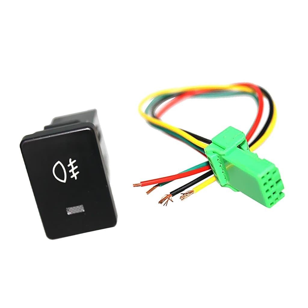 Segolike LED Push Button On-Off Switch With Connector Wire Kit for Toyota - Headlight Fog Parking Light Power Symbol - White