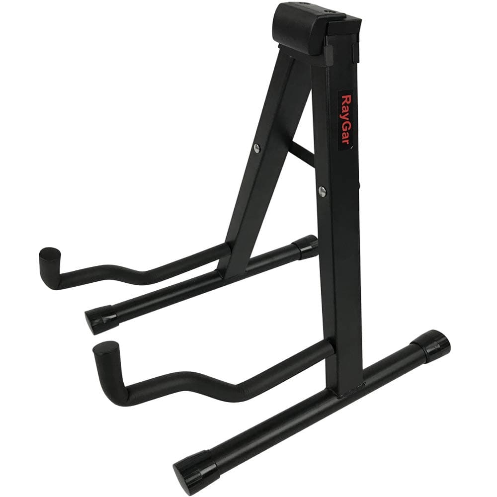 RayGar Guitar Stand Foldable Universal A-Frame Style Guitar Stand Black for Acoustic Electric Guitars - New