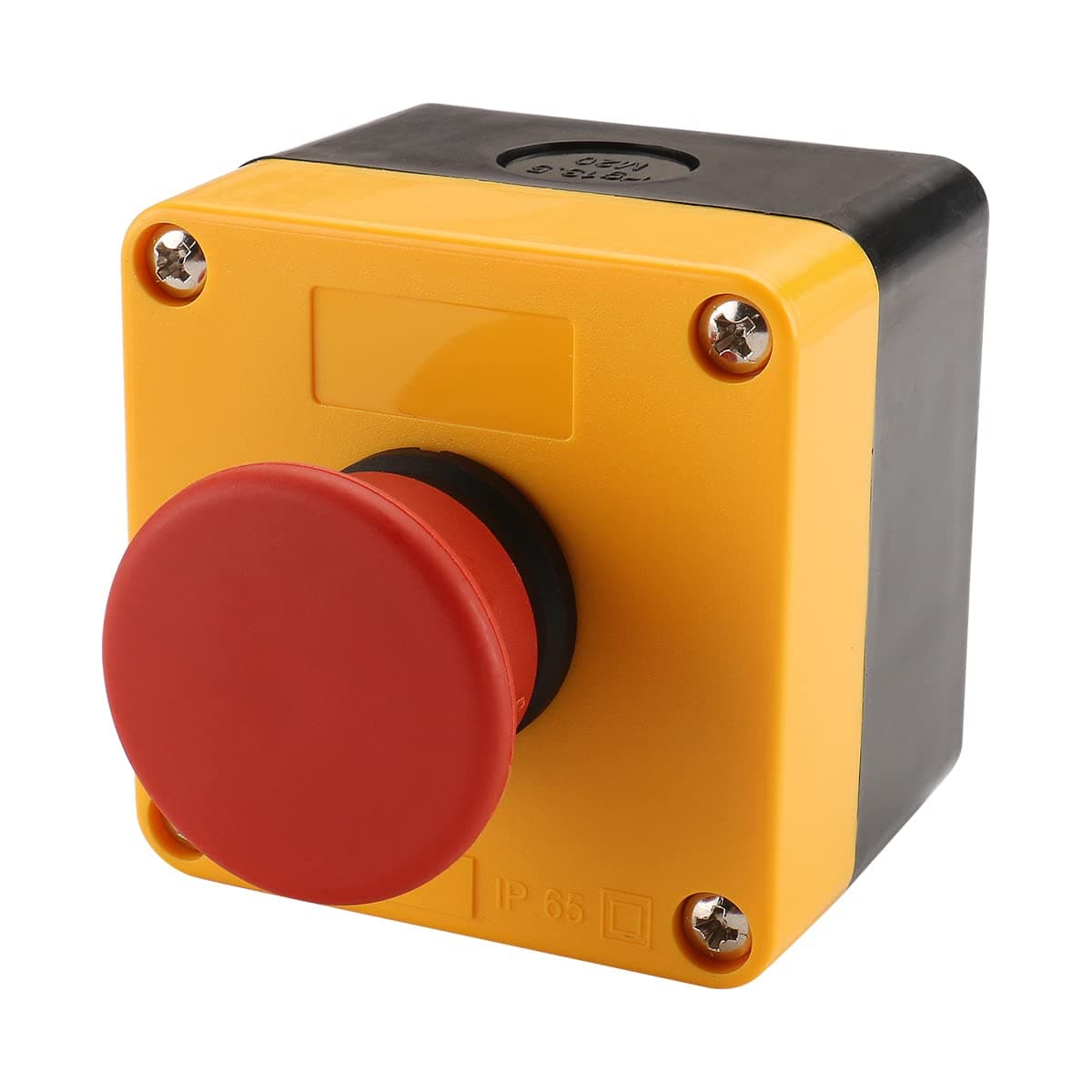 BAOMAIN Red Sign Momentary Emergency Switch Red Sign Push Button Switch 10A 660V Weatherproof With Box