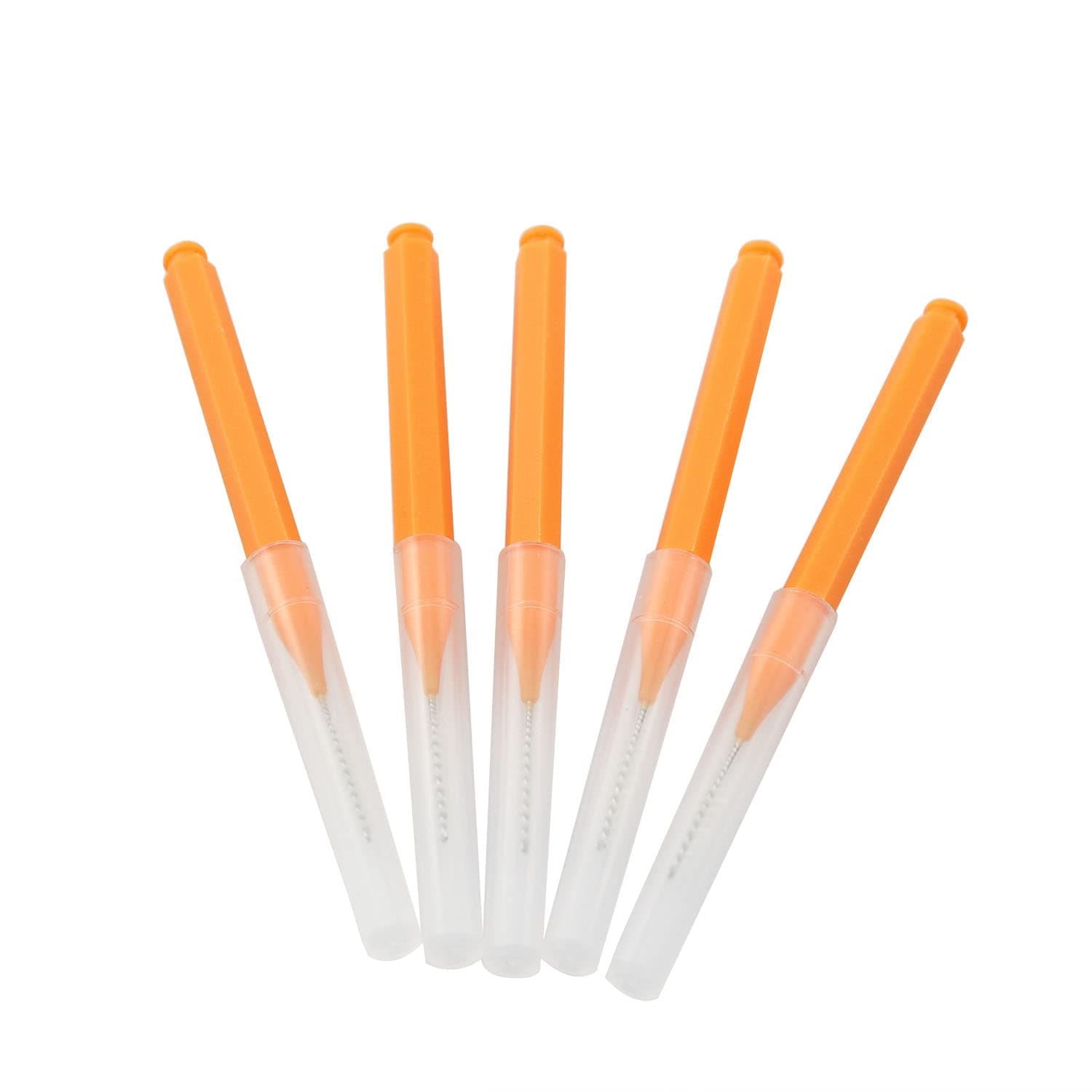 5pcs Orange Shower Head Cleaning Brushes, Shower Nozzle Brush, Computer Keyboard Gap, Phone Hole Gap Cleaning Brush