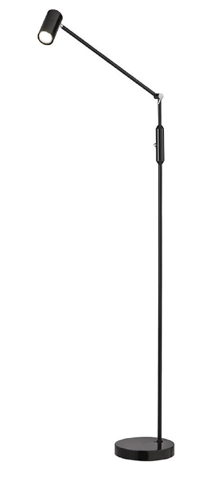 Dimmable & Height Adjustable Floor Lamp in a Black Chrome Finished