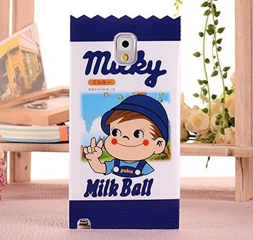 Soft TPU Case for Samsung Galaxy Note 3 N9000, Clear Unique Milky Candy Wrapper Design Japanese Cartoon Kawaii Style Girls Boy Kids Original Gift Box Fun Creative Cute Lovely Novelty Soft TPU Case For Samsung Galaxy Note 3 N9000(White Boy)