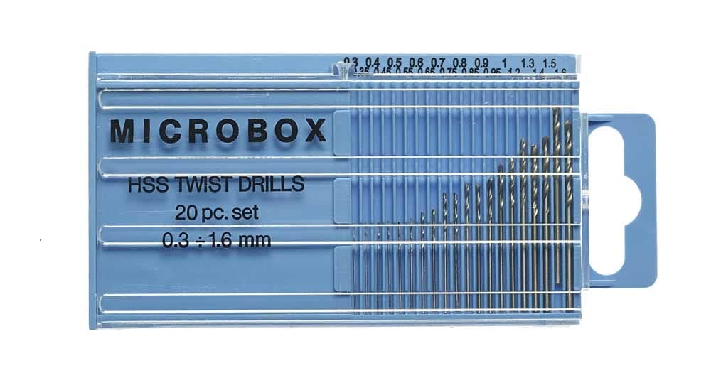 20pc HSS Drill Set 0.3-1.6mm Microbox # 1152