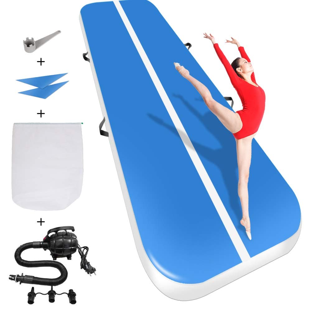 Airacker 9.84ft/13.13ft/16.4ft/19.69ft/23ft/26ft/29ft/33ft/36.ft/39ft Air Track, Tumbling Mat, Inflatable Gymnastics Airtrack Mat, Air Floor Mat with Electric Air Pump