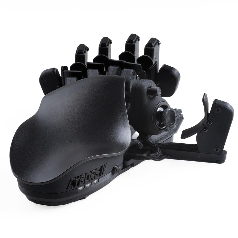 Gaming Keypad, Programmable One Handed Gaming Keyboard, with Hall Effect Analog Thumbstick and 30 Programmable Keys, 3D Printed Customized Keypad, for Righties (Black, Cyborg ll Compact)