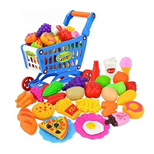 Pretend Kitchen Cooking Set,SINCEREST Fruit Vegetable Kitchen Pretend Play Food Kitchen Kids Toys Gift Educational Toy For Children Girls/Boys - 31PCS