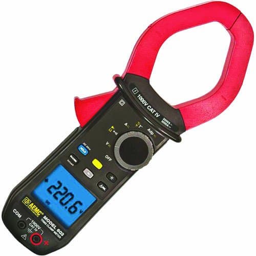AEMC 603 True RMS Clamp-Meter, 2,000A AC, 3,000A DC, Conductors to 60mm, Voltage, Frequency, and Resistance Measurement