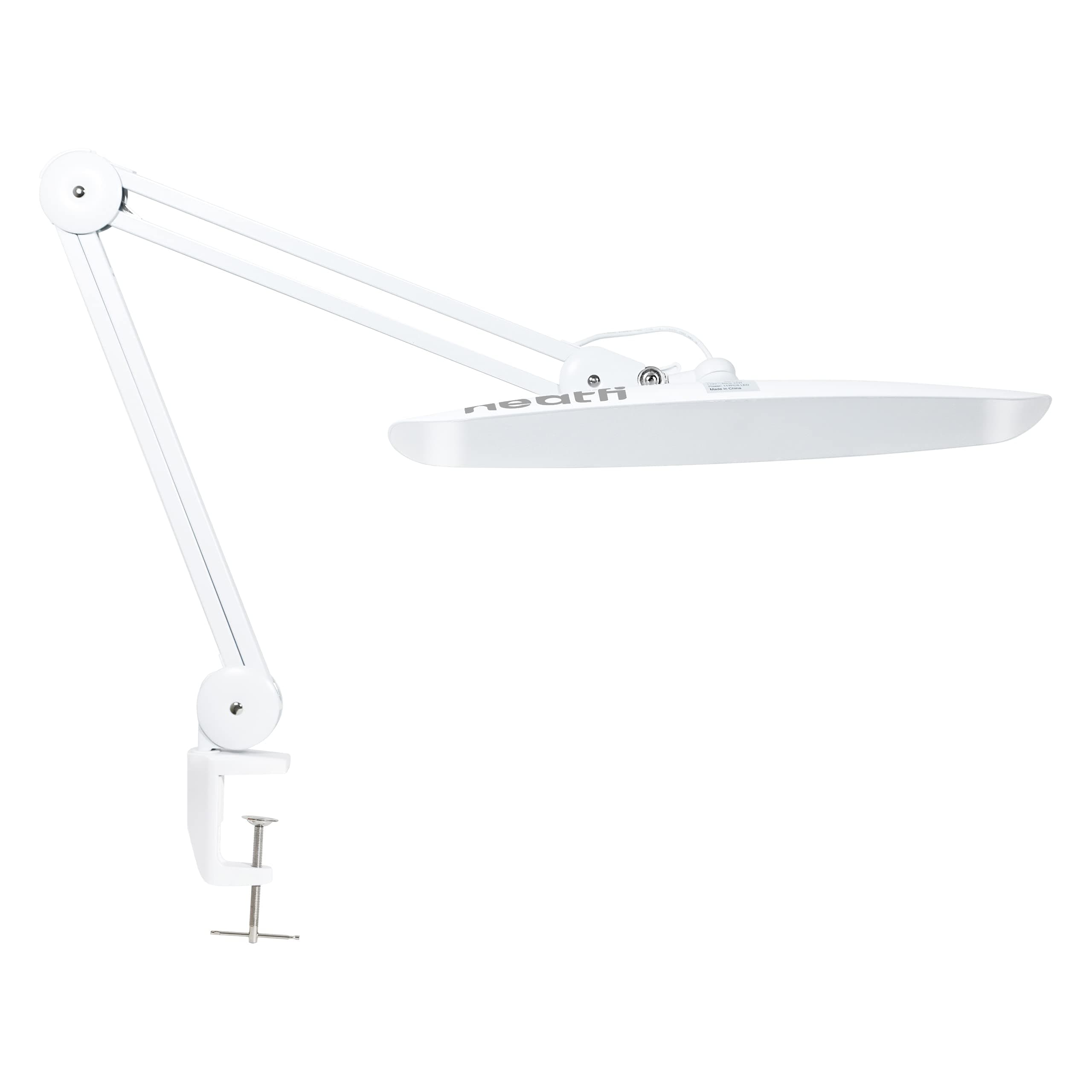 XL 2200 Lumens 24W LED Desk Lamp – Shadow-Free Task Lighting | 4-Level Dimming | Home Office & Crafts Use | 50cm Wide Head (White, Non-CCT with Clamp)