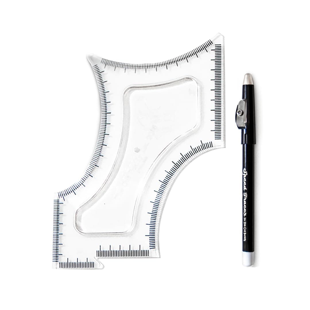 The Cut Buddy | Multiple Curve Options | Beard and Hair Shaping Tool Guide Template with Bonus Pencil | Flexible and Transparent | Shaving for Beard, Mustache, Goatee, Neckline, Hairline
