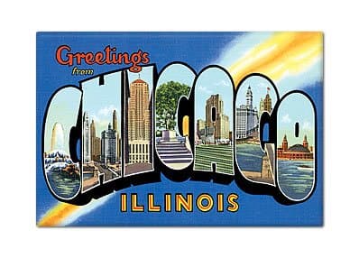 Greetings from Chicago Illinois Fridge Magnet