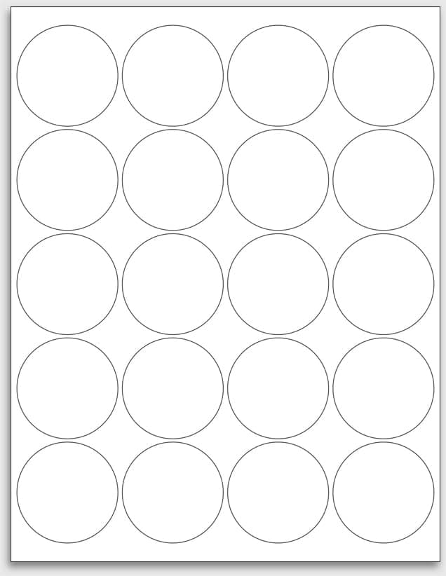 2 Inch Round Labels for Inkjet or Laser Printer - Matte White Printable Stickers from NextDayLabels, Custom Label Printer Stickers for Jars Or Product Label, 500 Circle Sticker Labels, 25 Pages