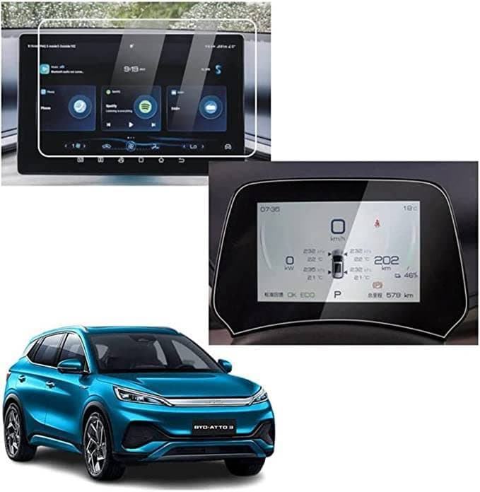 Company Fitted Screen Protector Compatible With BYD ATTO 3 GPS Accessories Infotainment System Unbreakable Screen Guard (Transparent)- Pack Of 1
