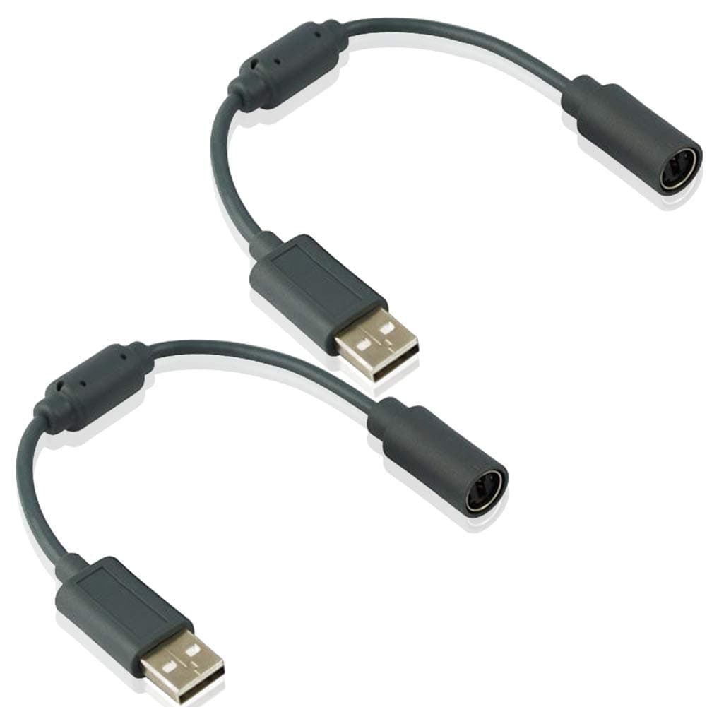 2x Wired Controller USB Breakaway Cable Cord Compatible with Microsoft Xbox 360
