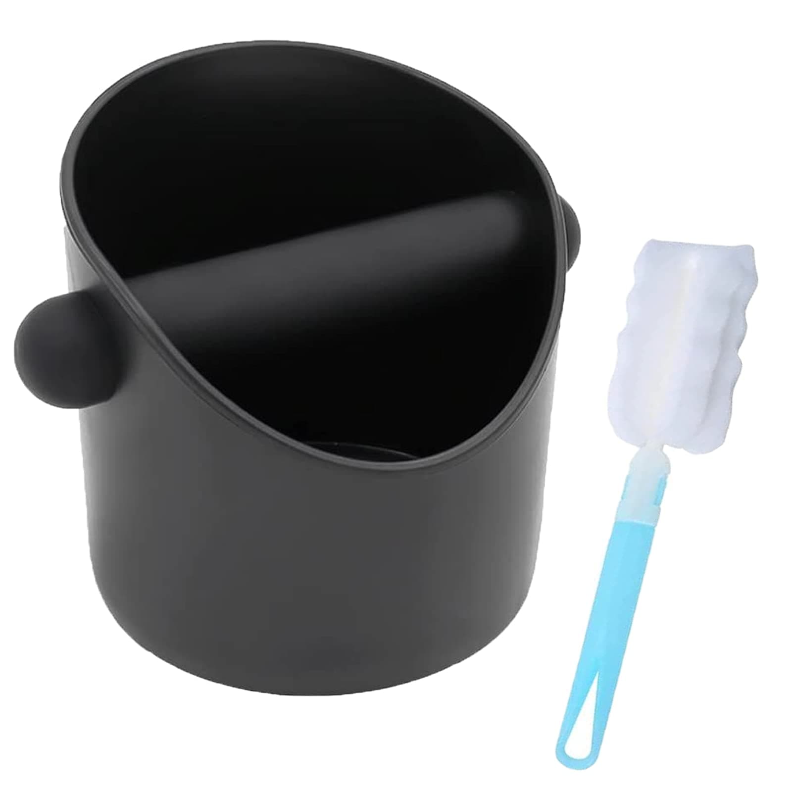 4.4 Inch Coffee Knock Box, Black Espresso Dump Knock Box for Coffee Grounds, Barista Style with Removable Knock Bar and Shock-Absorbent Durable Non-Slip Base