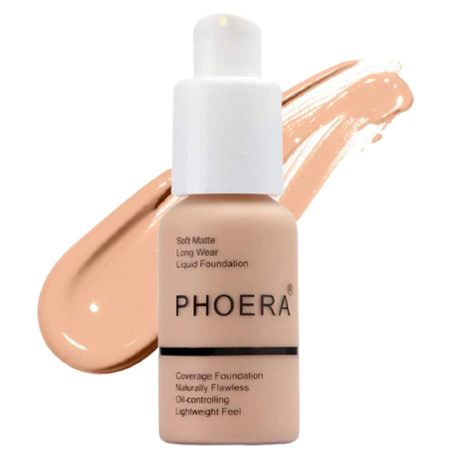 PHOERA Foundation Concealer Makeup Full Coverage Matte Brighten Long Lasting UK (103 WARM PEACH)