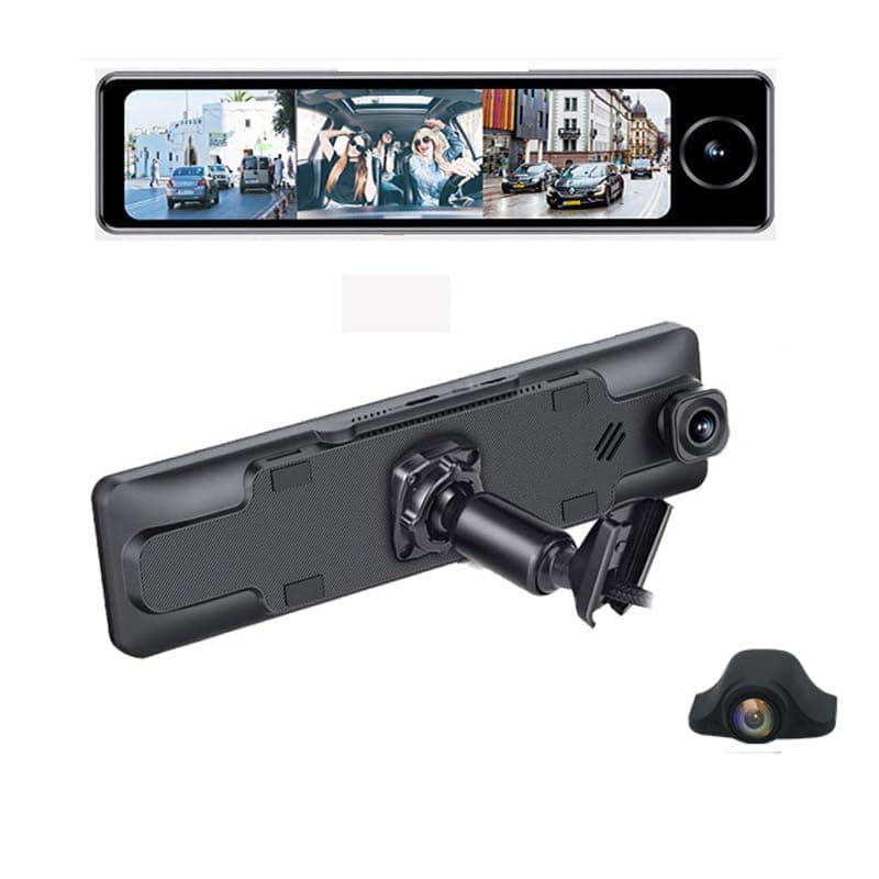 E093 10.88 inch 4G Touch IPS Special Car DVR Dash Cam Rear View Mirror with 3CH Cameras GPS Navi WIFI Remote monitoring Android 8.1 FHD 1080P for Taxi
