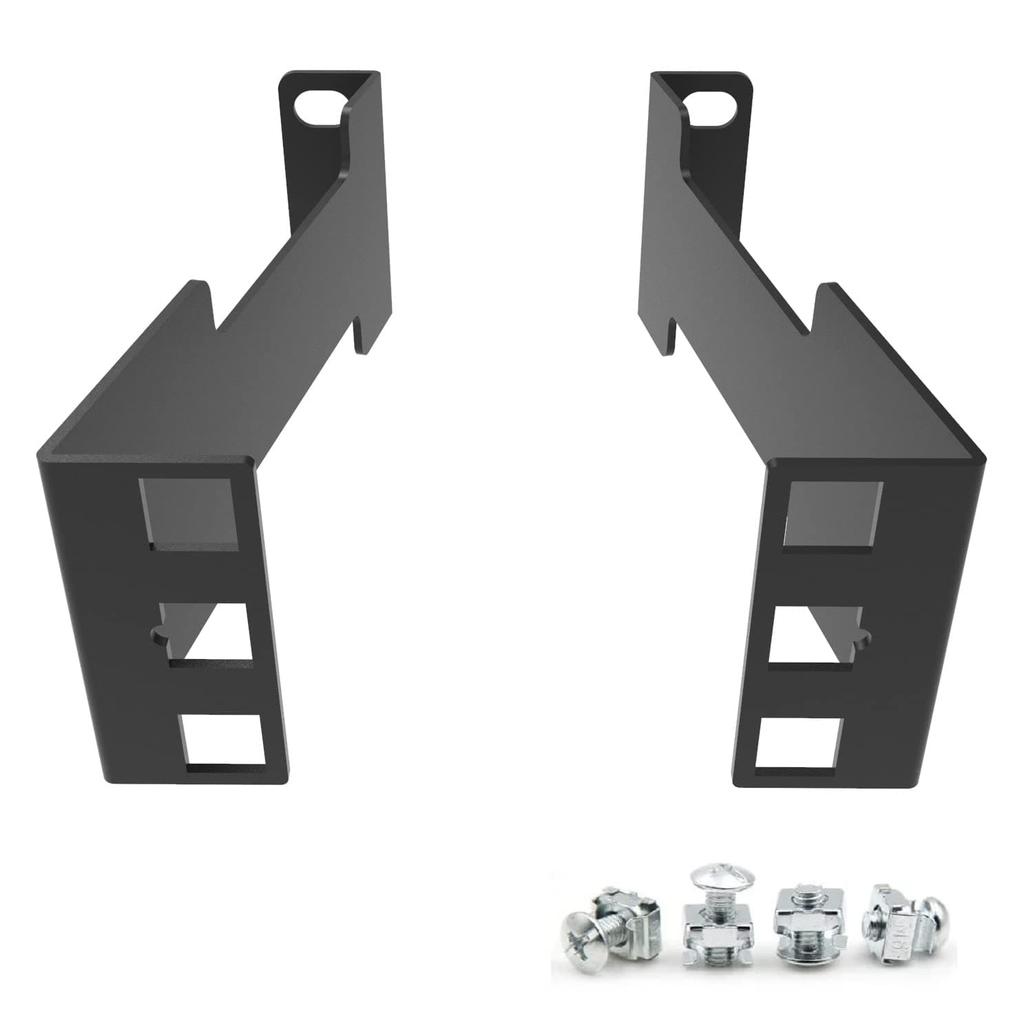 Jingchengmei 1U Server Rack Depth Extender - 4-Inch/10 cm Deep -Recessed Rack Mount Adapter Kit for Network Rack (1UEXB)