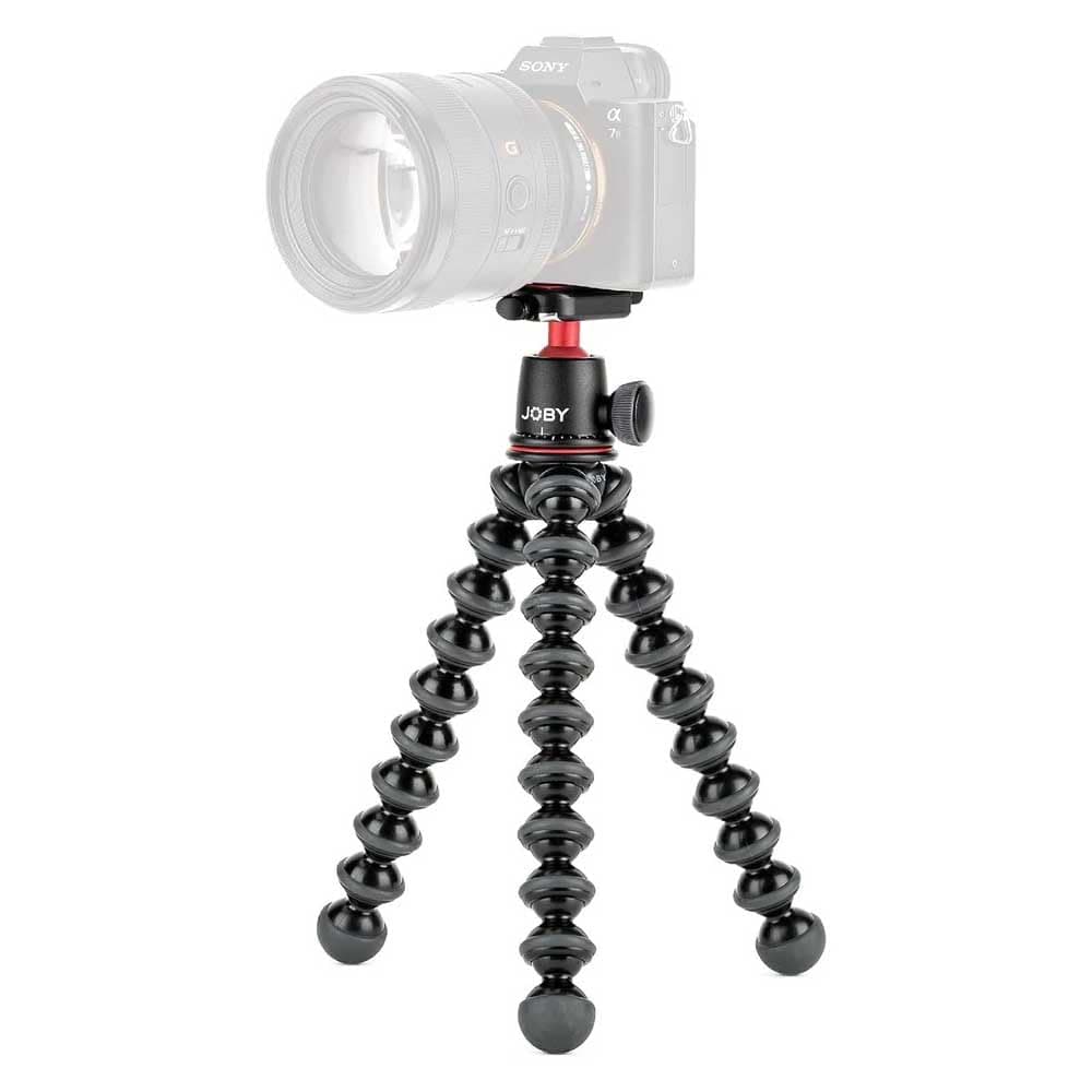 GorillaPod 3K Kit, Compact 3K Stand and Ballhead for Compact Cameras, Travel Tripod Kit for Cameras, Holds Devices up to 3 Kg, JB91507-BWW, Made in Italy, Black/Charcoal