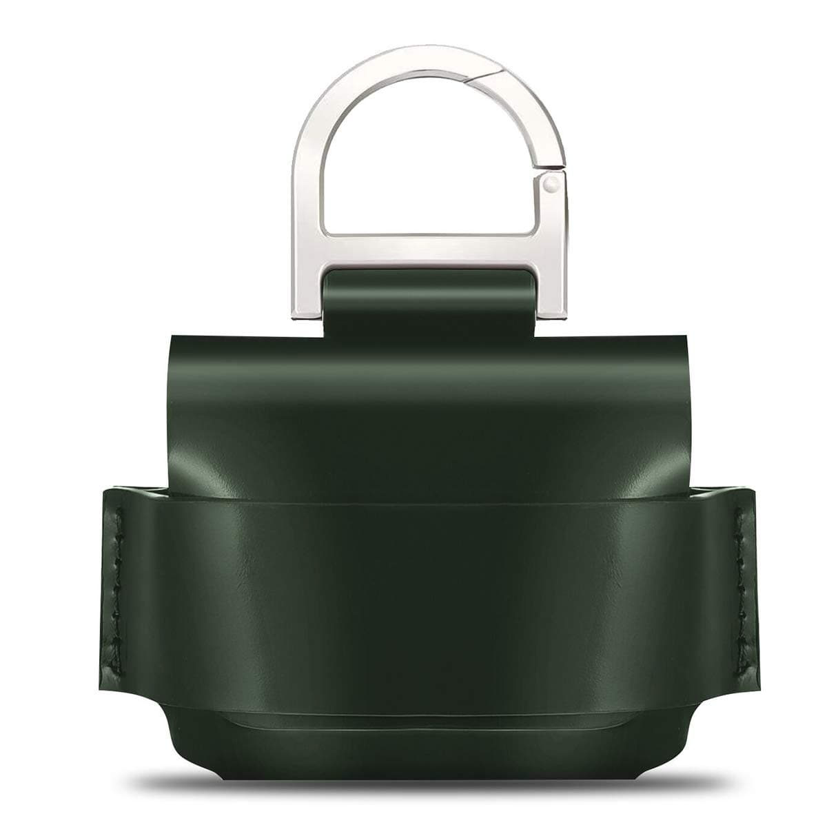 EloBeth Case Compatible with AirPods Pro Case Leather Shockproof Cute Airpod Pro Case Protective Cover for AirPods 3 Case Keychain (Midnight Green)