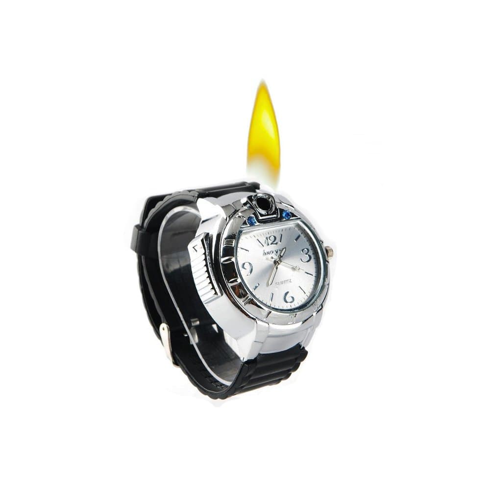 Combination Butane Lighter with Analog Watch + Small Keychain (Assorted) Included.