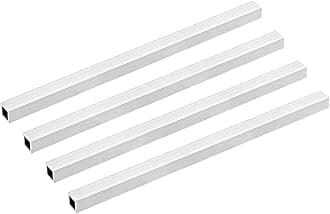 6063 Aluminum Square Tube, 15mmx15mmx1mm Wall Thickness 300mm Length Seamless Straight Pipe Tubing 4 Pcs