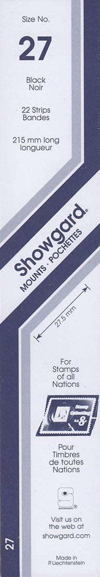 Strip Style Black Stamp Mounts Size 27