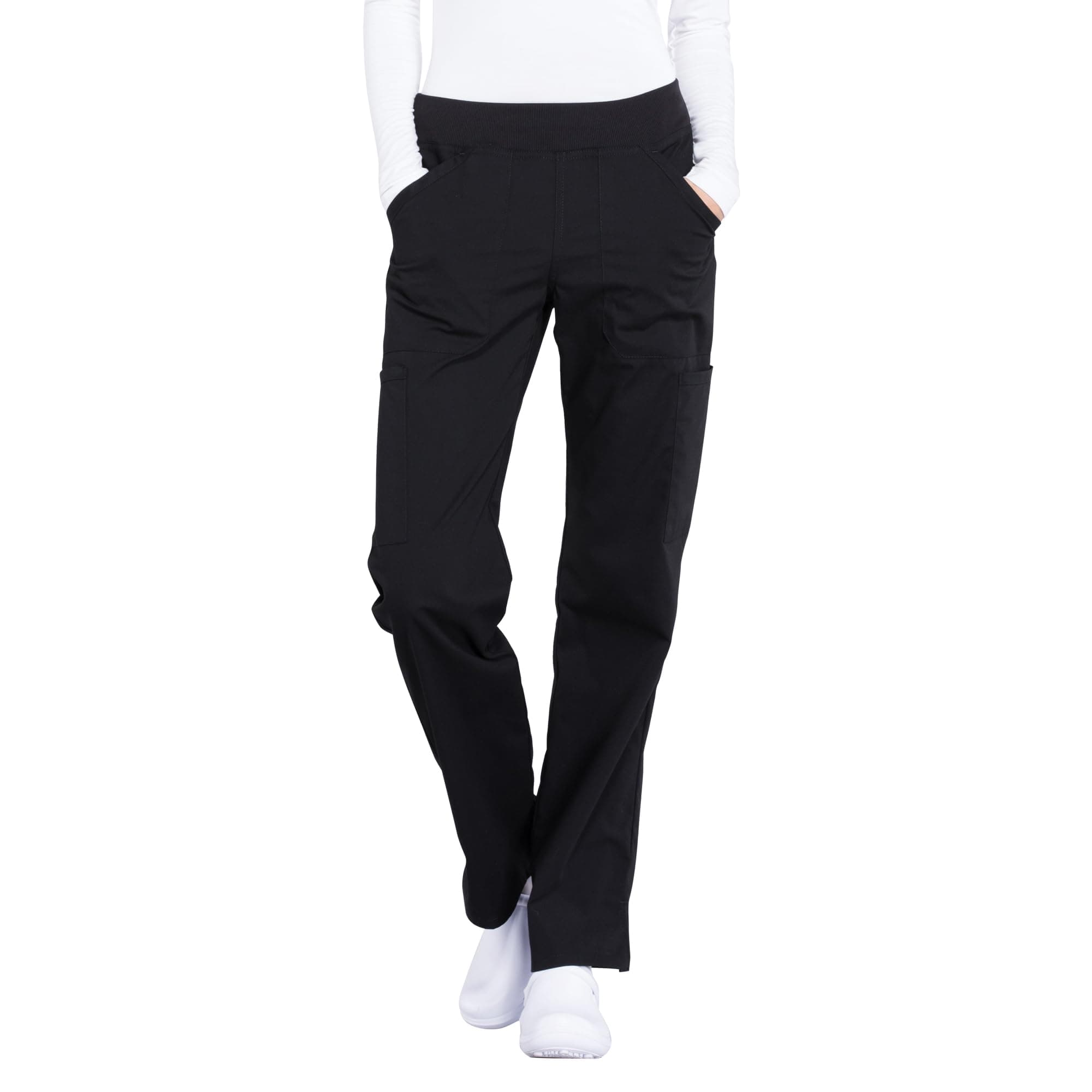 Women's Scrub Pants Mid Rise Straight Leg Pull-on Cargo Pant with 6 Pockets & 2-Way Stretch Fabric - WW170