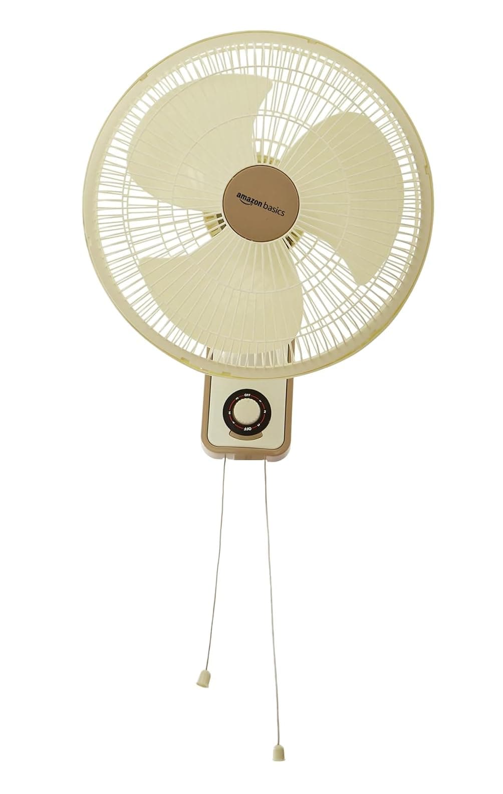 amazon basics High-Speed Wall Fan I 3 Adjustable Fan Speeds | Rust Resistant Body | RPM 1900 | 400mm Sweep Length (White)