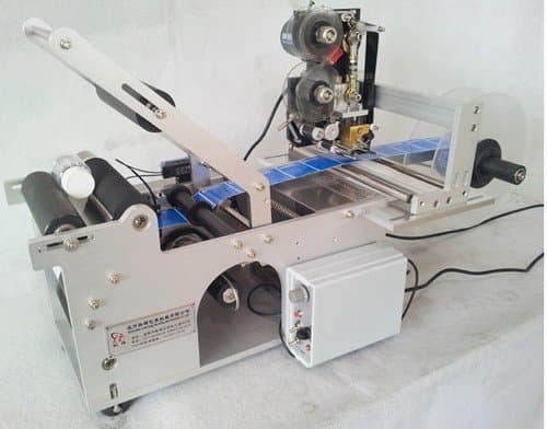 Gowe Semi-Automatic Round Bottle Labeling Machine with printer Labeler Machine bottle packing and printing machine