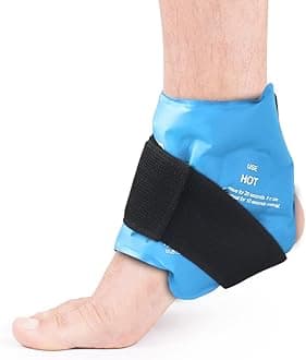 NEWGO Ankle Ice Pack Wrap for Injuries Reusable, Hot Cold Therapy Gel Foot Ice Pack for Pain Relief, Ankle Swelling, Achilles Tendinitis, Plantar Fasciitis, Sprained