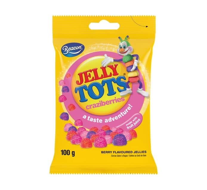 Beacon Jelly Tots - Craziberries 100g | 1 Pack |