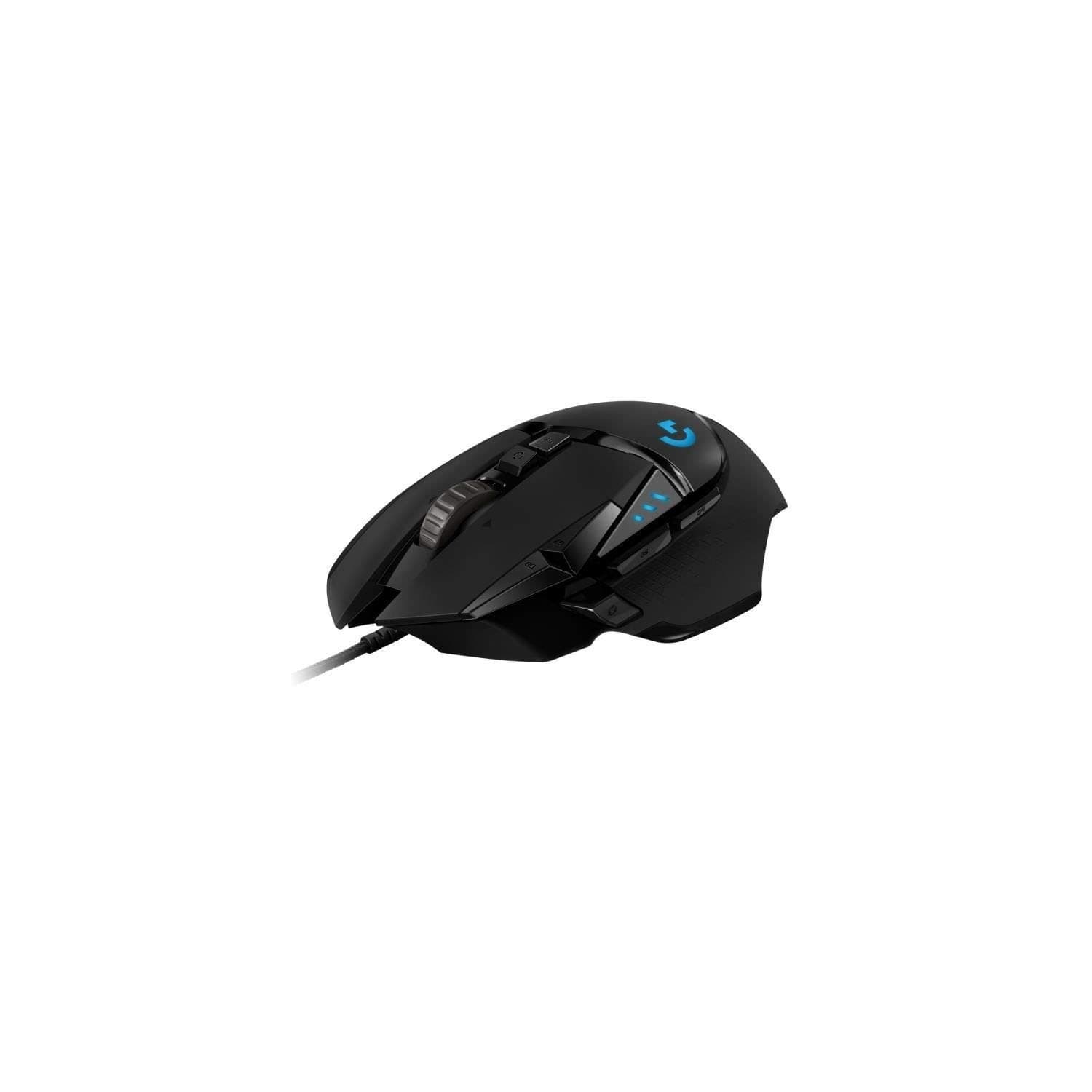 Logitech G502 HERO High Performance Wired Gaming Mouse, HERO 25K Sensor, 25,600 DPI, RGB, Adjustable Weights, 11 Programmable Buttons, On-Board Memory, PC / Mac - Black