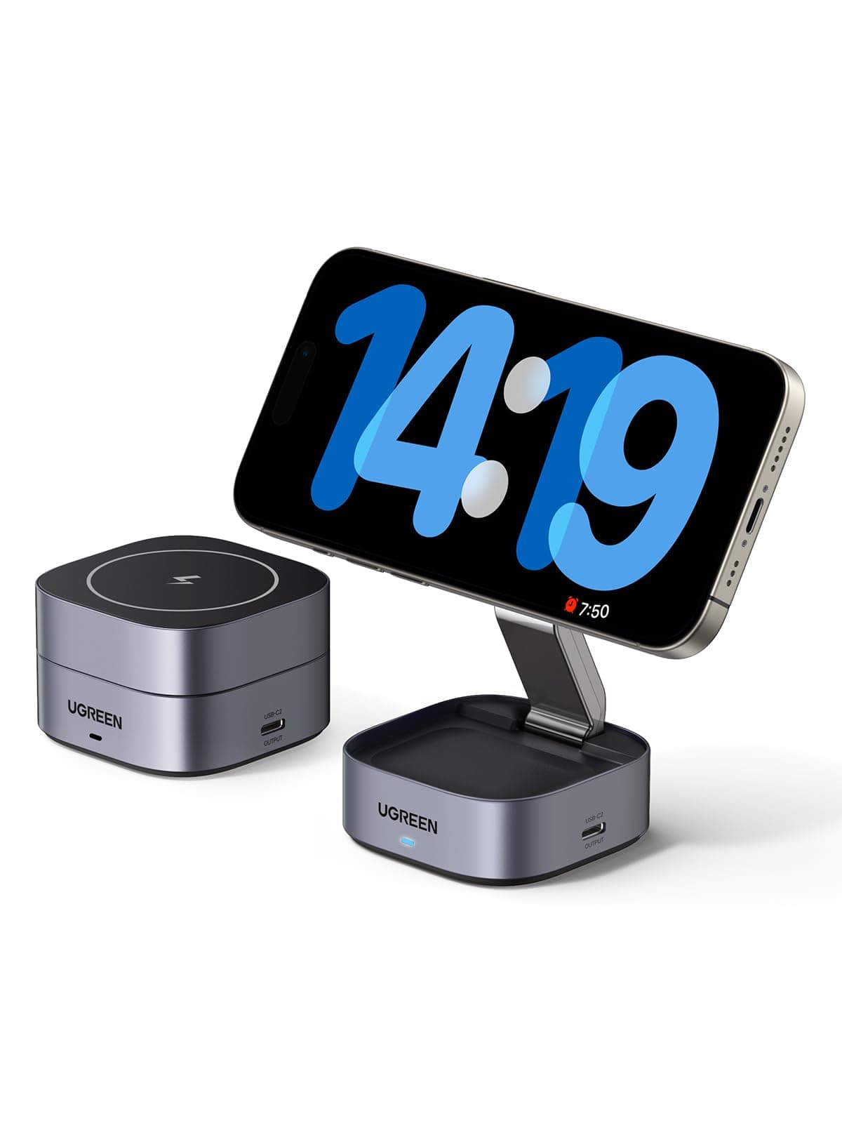 Foldable 2-in-1 MagFlow Wireless Charging Station for Apple Magsafe Charger iPhone, Fast Magnetic Wireless Charger Stand for iPhone 17-12 Series, AirPods, Apple Watch - With 1M USB C Cable