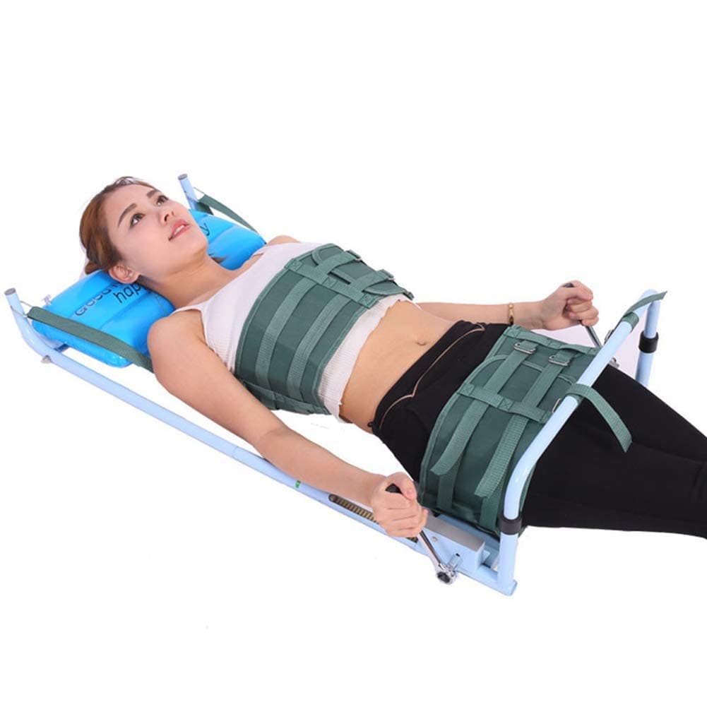 Portable Back Lumbar Traction Device for Bed, Home Use Cervical Spine Extension Stretcher Device, Improveing Spine Posture Corrector, for Lumbago Low Back Pain