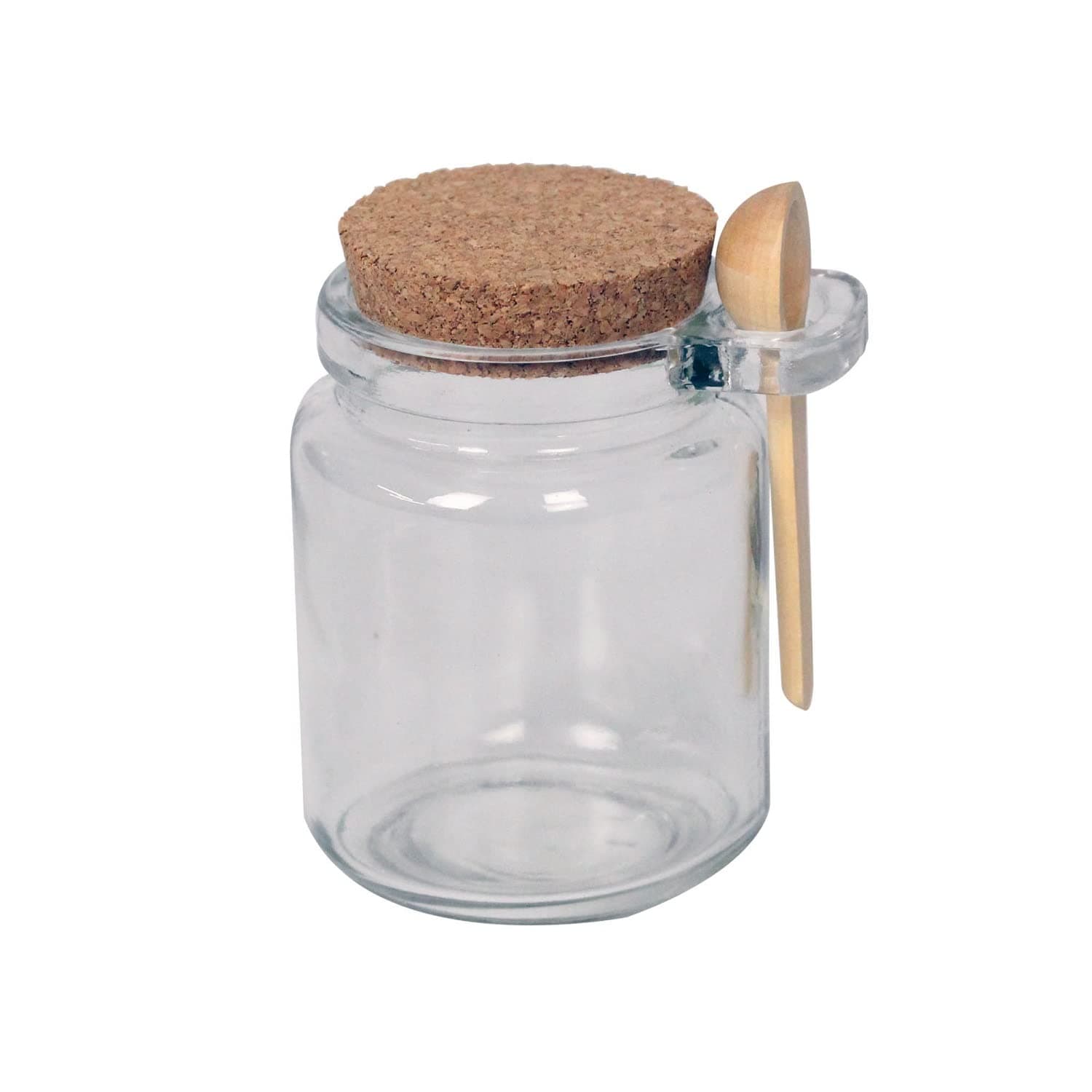 Glass Storage Jar with Cork Lid and Spoon