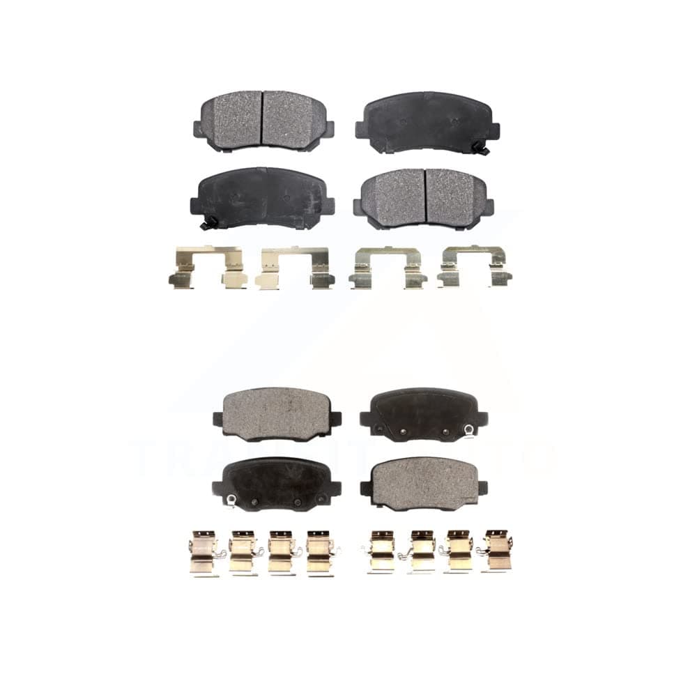 Front Rear Semi-Metallic Brake Pads Kit Replacement For 2015-2017 Chrysler 200 With 305mm Diameter Rotor KPF-100242