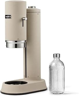 Aarke Carbonator Pro Sand Beige Carbonator Pro Sand Beige Carbonator Pro Sand Beige with One Hand Made Stylish Carbonator Water Maker with Special Glass Bottle for Soda Stream Gas Cylinders